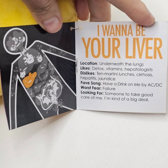 I Heart Guts I'm A Liver Not A Fighter Plush 10" Organ Educational Stuffed Toy - Picture 8 of 12